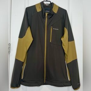 Columbia Jacket Mens XXL Brown Colorblock Omni-Wind Omni-Shield Full Zip Up